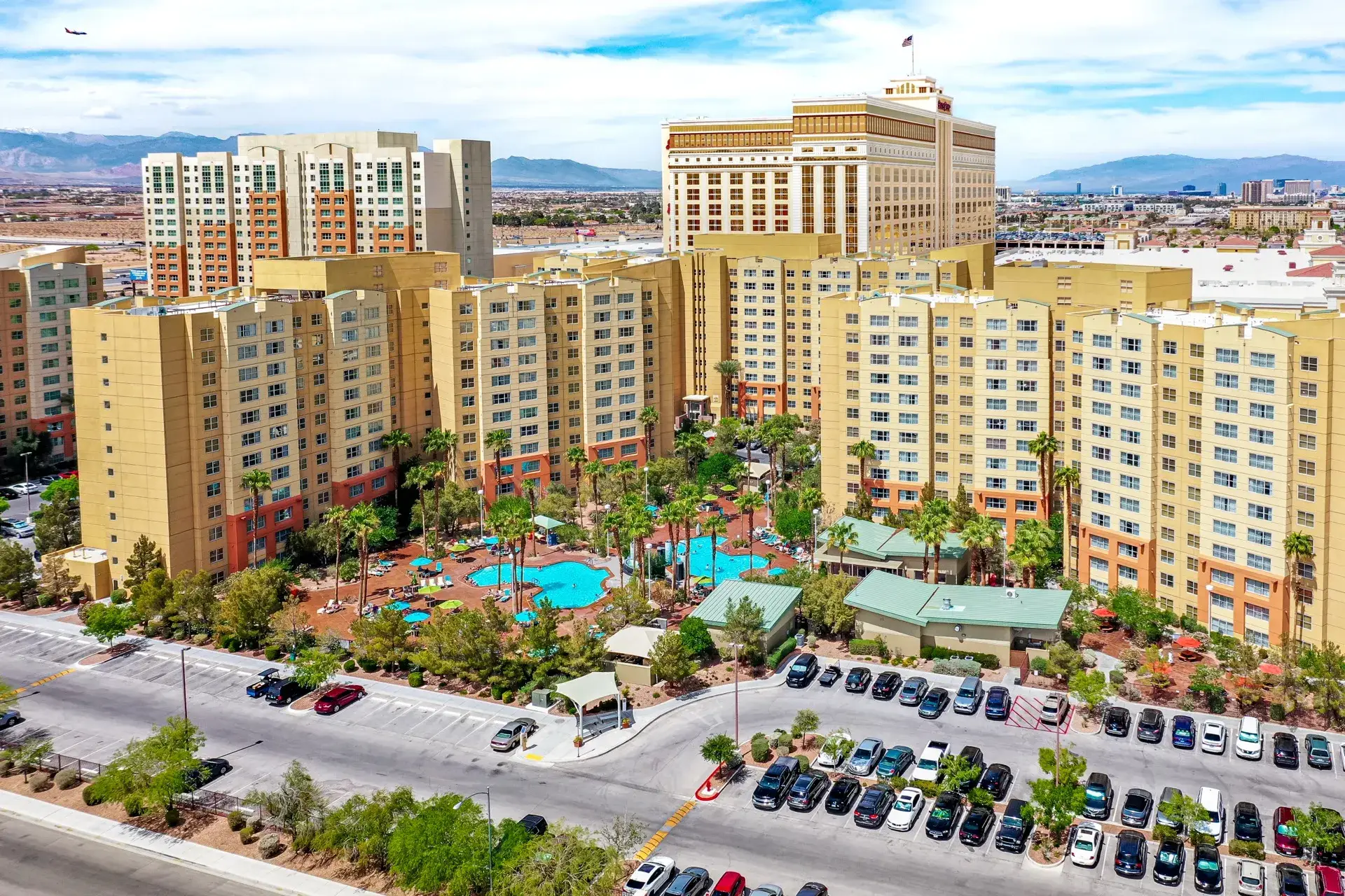 The Grandview at Las Vegas resort exterior with landscaped grounds