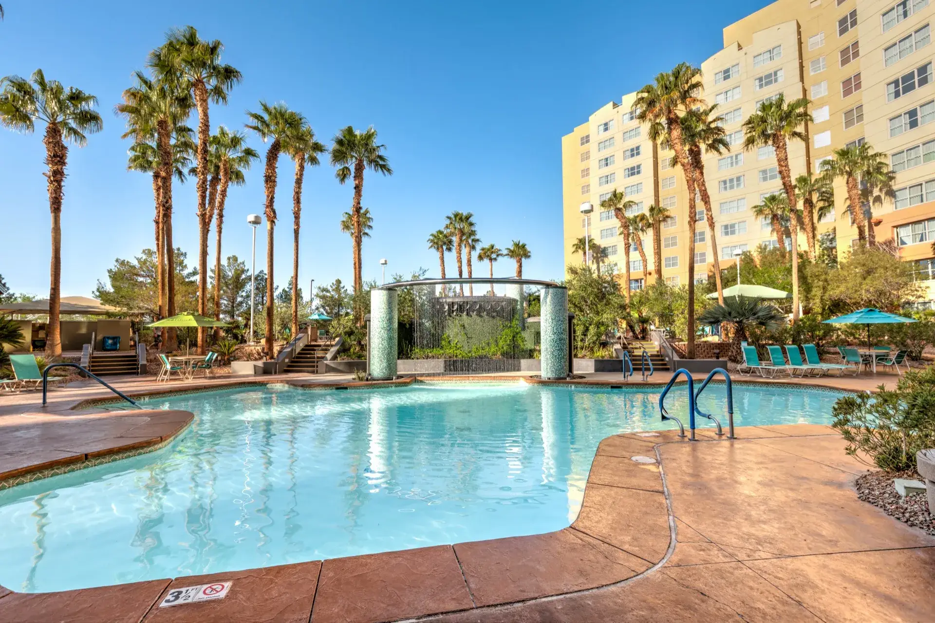 The Main Pool area with waterfall