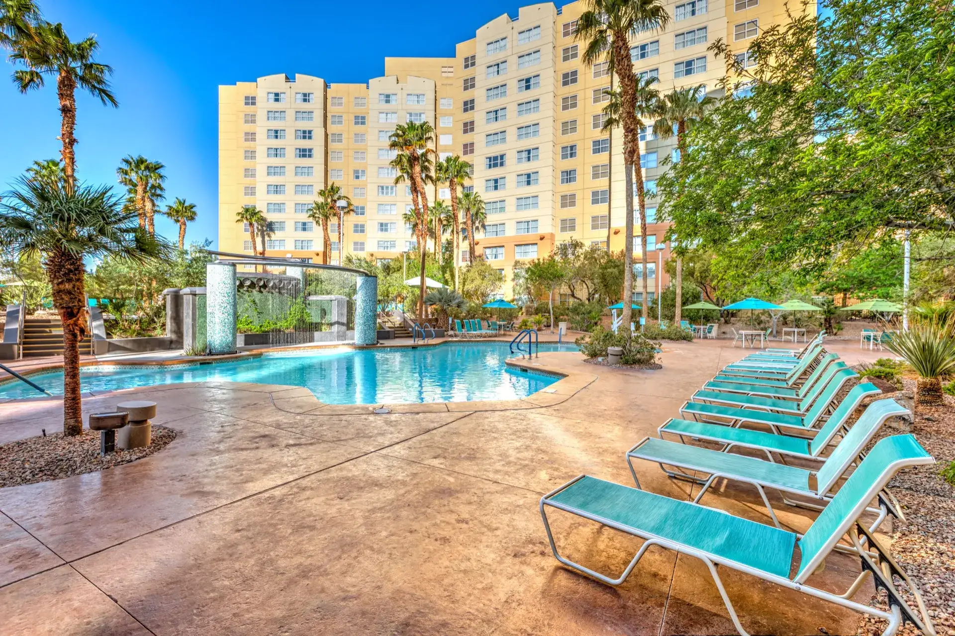 Main Pool with poolside lounge seating