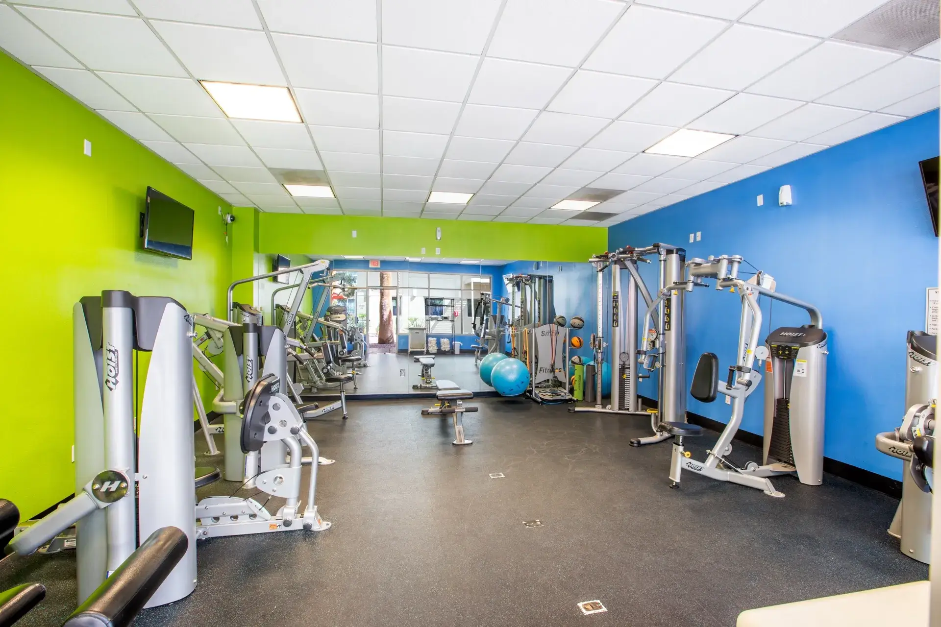 The second fitness center with weight training machines