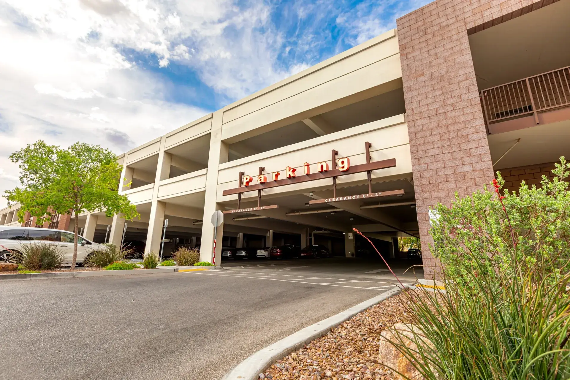 Parking garage at the resort
