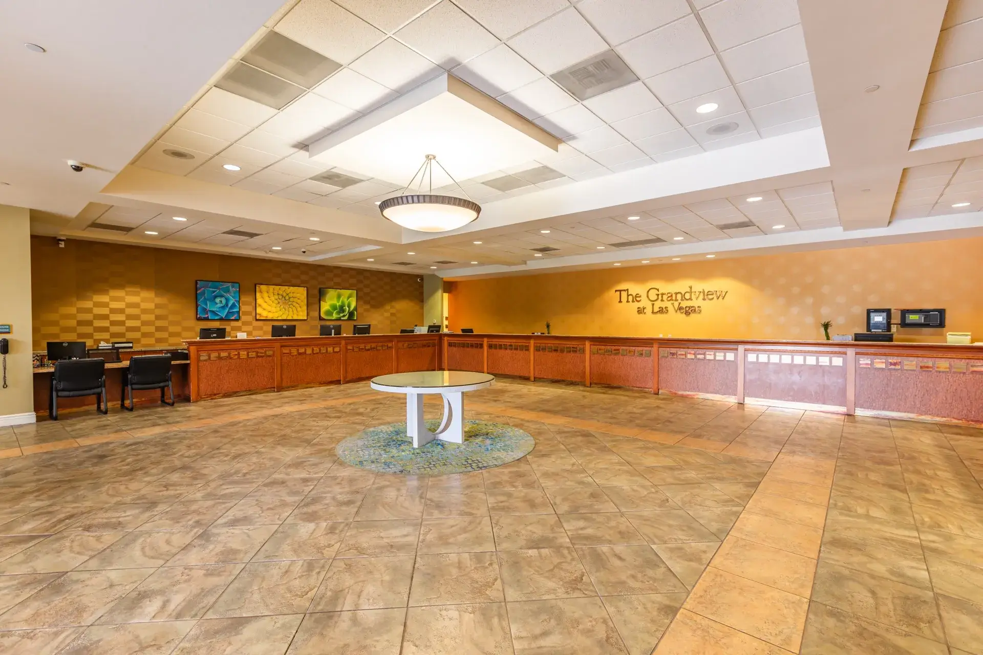 Check-in area in the Registration Building