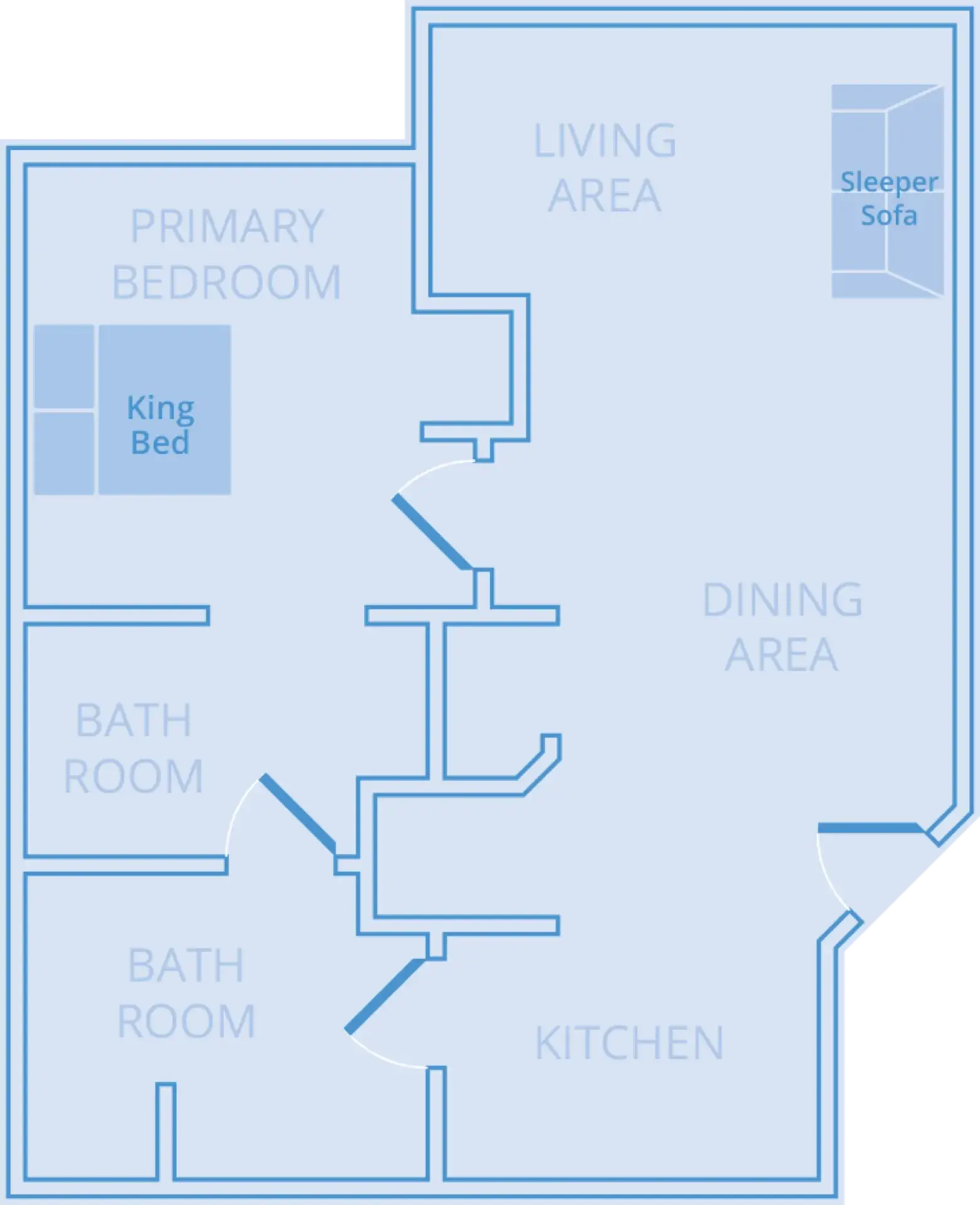 One-bedroom suite floor plan