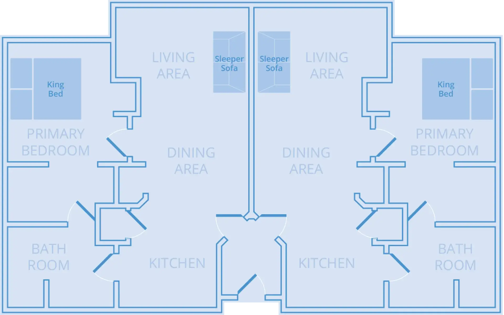 Two-bedroom suite floor plan