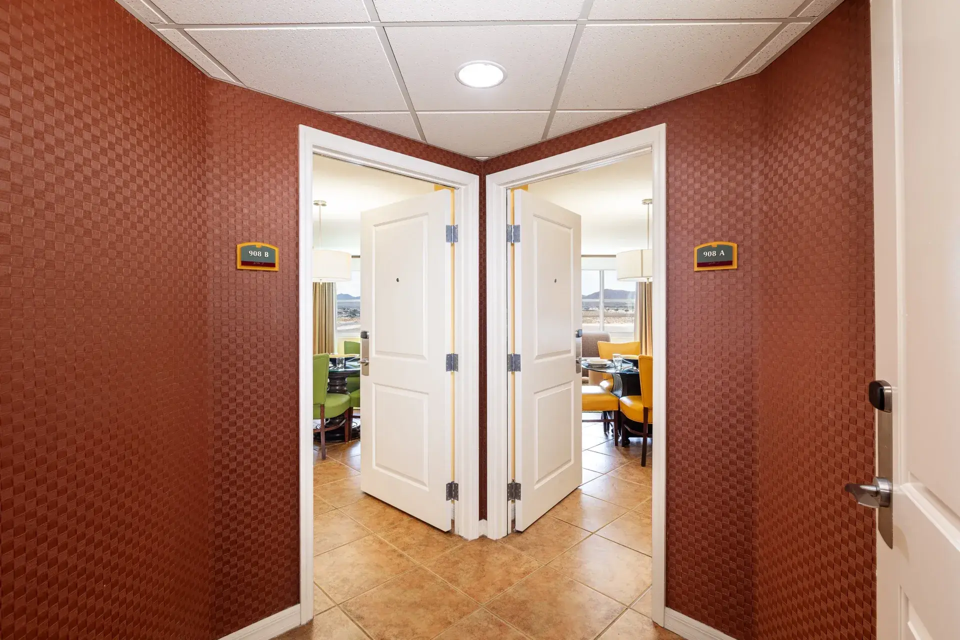 Entry view of access to two-bedroom suite